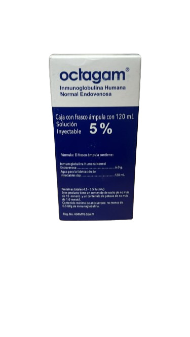 Octagam Inyectable 6g /120 mL Caja con frasco ámpula 1 Solución ...