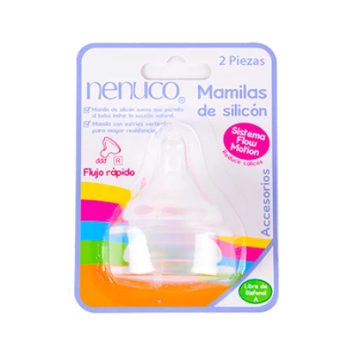 Mamila De Silicon Nenuco flujo rapido empaque con piezas