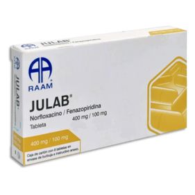JULABc/8 TAB 400 mg de norfloxacino y 100 mg de fenazopiridina — 27483 ...
