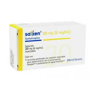 Saizen() 1 CRT C/ 20mg caja 1 cartucho 2.5ml solución inyectable ...