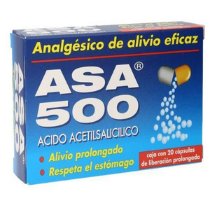Asa 500mg caja con 20 cápsulas — 9507 | Precio Vitau
