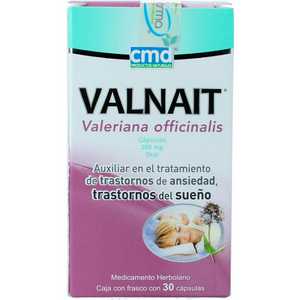 Valnait 250mg caja con frasco con 30 cápsulas — 18748 | Precio Vitau
