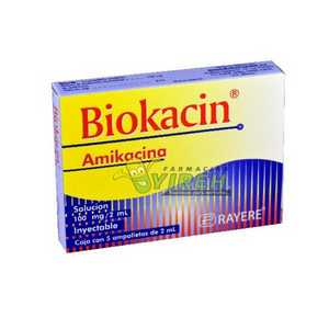 Biokacin 100mg/2ml caja con 5 ampolletas de 2ml solución inyectable ...