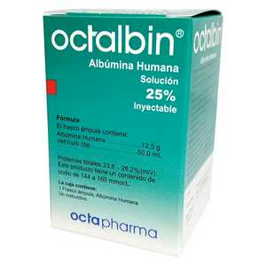 Octalbin Albúmina Humana 0.25 caja 1 frasco ámpula 50ml solución ...