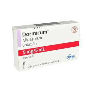 Dormicum 5mg/5ml caja 5 ampolletas 5ml — 14093 | Precio Vitau