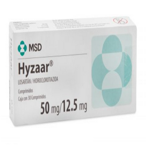 Hyzaar 50/12.5mg caja con 30 tabletas — 11130 | Precio Vitau