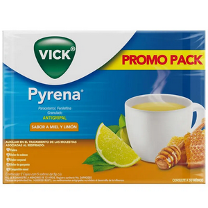 Vick Pyrena Antigripal Miel Y Limón 10 sobres — 19465 | Precio Vitau
