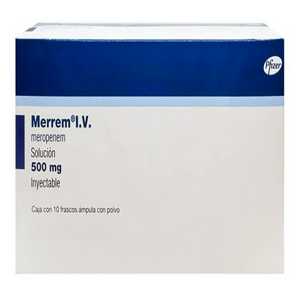 Merrem I.V. 500mg caja con 10 frascos ámpula — 16480 | Precio Vitau